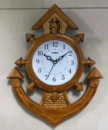 Anchor House Wall Clock A-501 12 Inch Wooden Look Plastic Quartz Silent White Dial