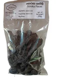 Pure Goraka Pieces 100g - Authentic Sri Lankan Dried Garcinia for Cooking, Premium Quality Goraka 100g Pack
