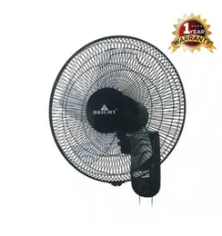 Bright Wall Fan BR16-62 16 Inch 55W 5 Blades Oscillation Timer Pull Cord Control