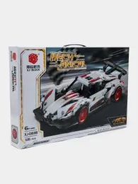 White Sports Car Building Blocks Set Toy, Collectible MOC Car Model, Building Blocks for Adults and Kids (429PCS)
