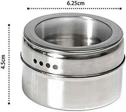 6 Pcs Magnetic Spice Bottle Set