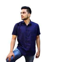 Premium Linen Short sleeve Shirt â Dark Blue