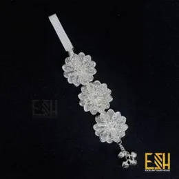 Silver Plated Beautiful Stylish Fashion Flower Theme Hip Belt/Hawadi/kamarband With Stone For Women.