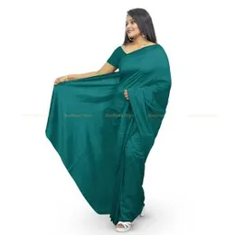 Peacock Green Vichithra Satin Plain