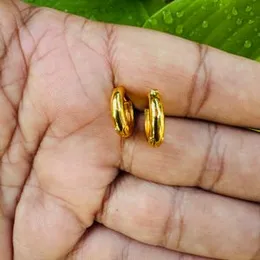 Gold plated big gypsy hoop earring for women