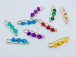 Heart Beads Saree Brooch Pin â Multi-Colour Elegant Safety Pin Accessory