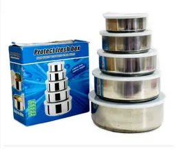 5-Piece Fresh Box Set - Stainless Steel Food Storage Containers for Fresh and Convenient Food Preservation