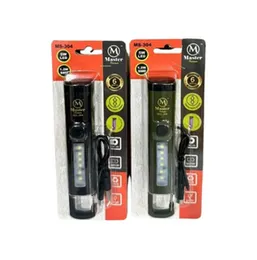 Master Rechargeable Torch MS-304 5W LED + Sidelight - 1600mAh AC Charging Zoom Focus Emergency Flashlight Power Outage Light