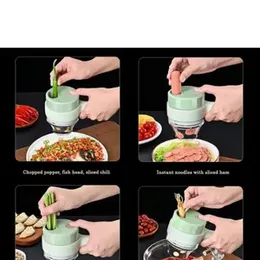 Electric Vegetable Cutter Set, Wireless Vegetable Cutter Electric, Multifunction Hand Vegetable Cutter Set, Portable Chopper, Vegetable Slicer, Rechar