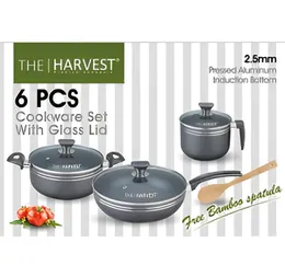 The Harvest 6-Piece Cookware Set with Glass Lids