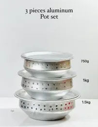3pcs aluminum pot set