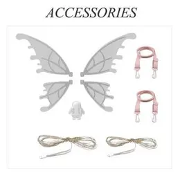 Girls Dress Up Simulated Moving Light Up Electric LED Fairy Butterfly Swing Wings (0480)