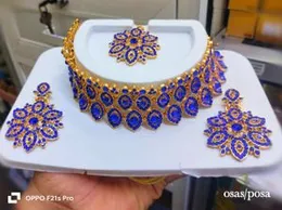 Gold-Plated Blue Mango Temple Necklace Set â Traditional Jewelry