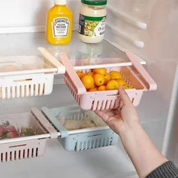 Kitchen Accessories Storage Container Refrigerator Organizer Adjustable Plastic Fridge Storage Baskets Pull-out Drawer