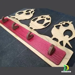 Wooden Bird Theme Key holder / Home Sparkle Wooden Key Holder Wall Mounted Letter Holder Key Holder for