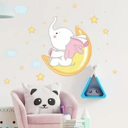 Pumkins Elephant & Moon Wall Stickers for Kids Baby Wall Stickers for Kids Room Bedroom Playroom Nursery Living Room Dï¿½cor Wall Art Wall Decoratio