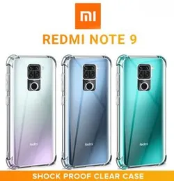 Luxury Transparent ThickBallon Bumper Case For Mi Redmi Note 9 Crystal Transparent Premium Quality Xiaomi Shockproof Protective Phone ShellRedmi Note 