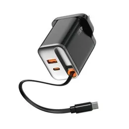 Wiwu WI-G021 Helix PD 45w Gan Fast Charger UK pin â Black