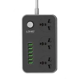 LDNIO 5V 3.4A 3 International Power Socket 6 USB Port LDNIO SC3604 3.4A Power Socket With 3AC + 6USB Charger Adapter Multiplug