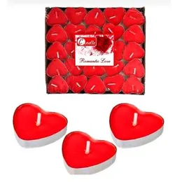 Heart Shape Tea light home decor candles 10 PCs - Tea Light Candle Sets, 10 Pieces Red Heart Floating Candle