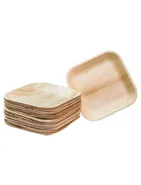 Eco Ceylon- Areca leaf 6" round plate [ with edge ] 6 pieces- 100% Biodegradable - Eco friendly - Reusable food-grade