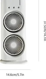 Air Cooler, Mobile Air Conditioner, Mini Air Conditioner, Portable, 2 LED Spray Fans, Air Cooler Air Conditioner, 1500 mAh Battery, 3 Speeds, Humidifi