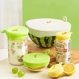 Round Fresh Keeping Lids Stretch Lids for Leftover Food Fruit Bowls Cups Jars