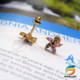 Gold Plated Multi colour Earring Flower Theme for Women Beautiful earring.