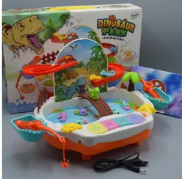 3 in 1 Dinosaur Park Adventure 3D Toy Set - Electric Fishing, Dinosaur Slide & Multifunctional Park with 3D Light, Song, Music