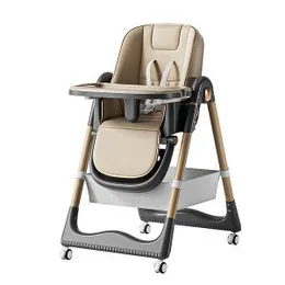 POPYPAPA Kids High Chair Baby Toddler Infant Feeding Chair with Wheels (A65)