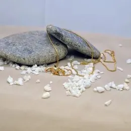 Gold plated Elegant 1mm box chain with Female Love dolpine pendant.