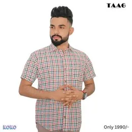 TAAG Premium cotton Short sleeve check shirts â 0012