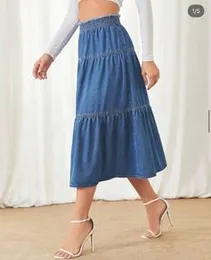 SHEIN High Waist Ruffle Hem Skirt