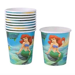 Mermaid Theme Paper Cup Birthday Decorations 10 Pcs