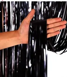 Birthday Black Foil Curtain Fringe Party Backdrops Balloon