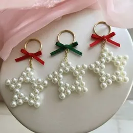 Christmas Star Pearl Keychain (Pair)
