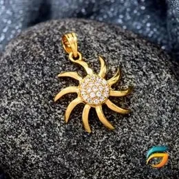 GÃ³ld Plated Pendant Sun Theme Pendant For Ladies With White Stone Fashion Stylish Rich Look Pendant For Women.