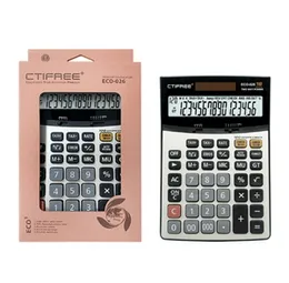 CTIFree ECO-026 Desktop Calculator 16 Digit Solar Battery Extra Large Display Eco-Friendly Plastic Office Business Retail Billing