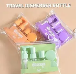 7pcs Travel Cosmetic Bottle Set With Pump, Spray, Dropper, Funnel And Cream Jars