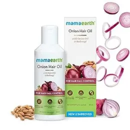 Mamaearth Onion Hair Oil - 250ml | Natural & Organic Anti Hair Loss & Hair Fall Control Oil with Redensyl | for Color Treated & All Hair Types