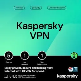 Kaspersky VPN Secure Connection 2025 (1 Year, 5 Devices)
