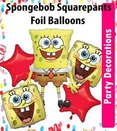 5 Pcs Foil Balloons Sponge Bob Square Pants Birthday Party Decorations spongebob
