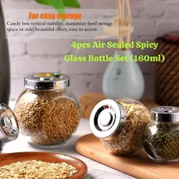 160ml 4pcs Air Sealed Spicy Glass Bottle Set