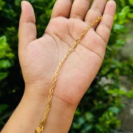Gold Plated Half Machine Cut Link Bracelet – 4mm, 4.5mm & 6mm for Ladies