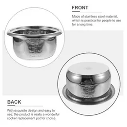 Fully Stainless Steel Silver Rice Cooker With Steamer 2.8|1.8 Liters (Stainless Steel inner-Pot)