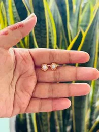 Gold Plated Rich Look Beautiful Pearl Stud Earrings for Women & Girls