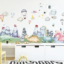 Pumkins Cute Snow Mountain Dinosaur Park Wall Stickers for Kids Room Bedroom Living Room Door Study Boho Nursery Wall Decoration for Baby Boy Girl Roo