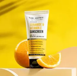 Dr. Sheth's Ceramide & Vitamin C Sunscreen | SPF 50+ Pa+++ | In-Vivo Tested | For Bright Skin & Healthy Glow | Non-Greasy, Quick-Absorbing, No White C