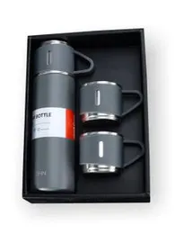 Vacuum Insulated Thermal Flask Set With Cup Set  Stainless Steel Vacuum Flask Gift Set Office Business Style Thermos Bottle Outdoor Hot Water Thermal