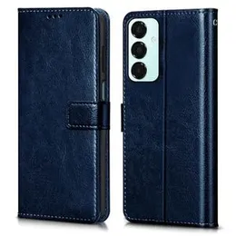 WOW IMAGINE Shock Proof Flip Cover Back Case Cover for Samsung Galaxy A16 5G (Flexible | Leather Finish | Card Pockets Wallet & Stand | Blue) (FROM IN